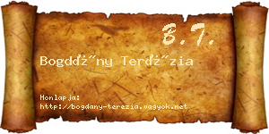 Bogdány Terézia névjegykártya